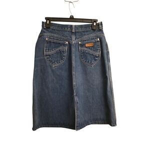 Gitano Women's Denim Midi Skirt Blue Wash Classic A-Line Size 12